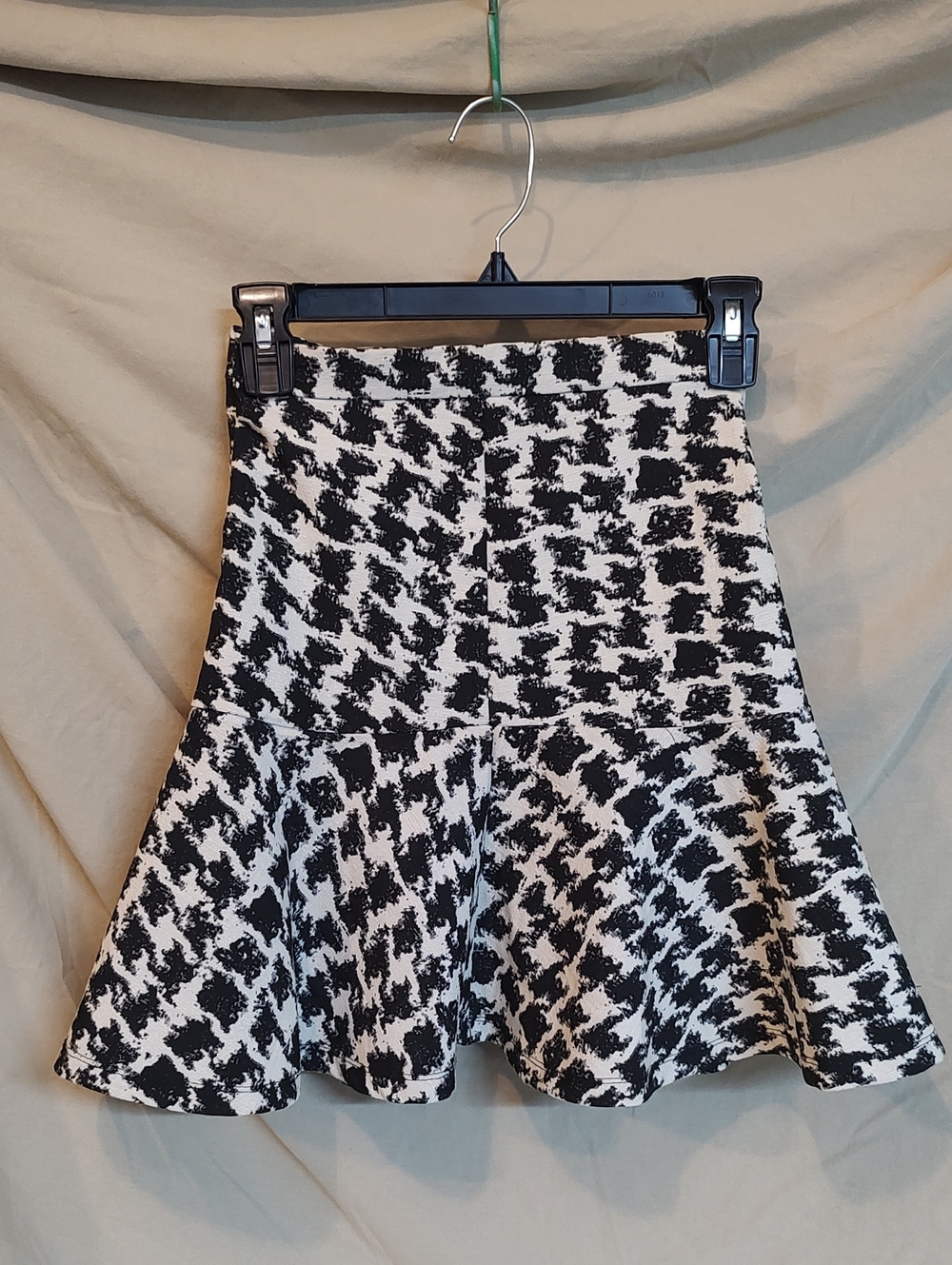 Parker New York houndstooth print drop-waist flounce skirt